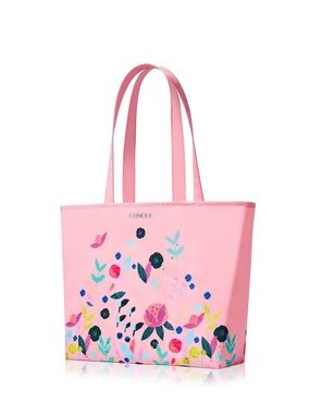Clinique Pink Floral Tote with Garden Print
